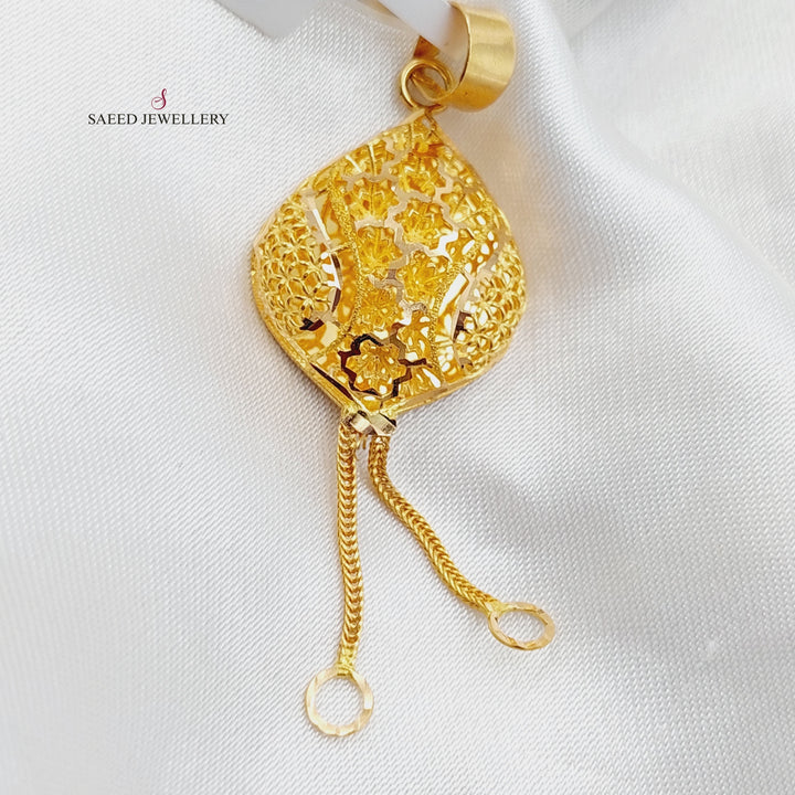 21K Gold Kuwaiti Pendant by Saeed Jewelry - Image 3