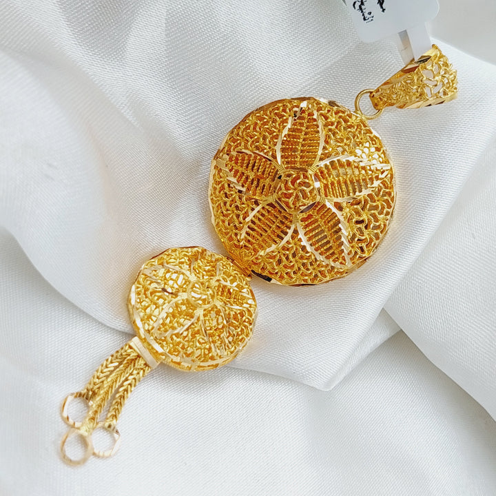 21K Gold Kuwaiti Pendant by Saeed Jewelry - Image 3