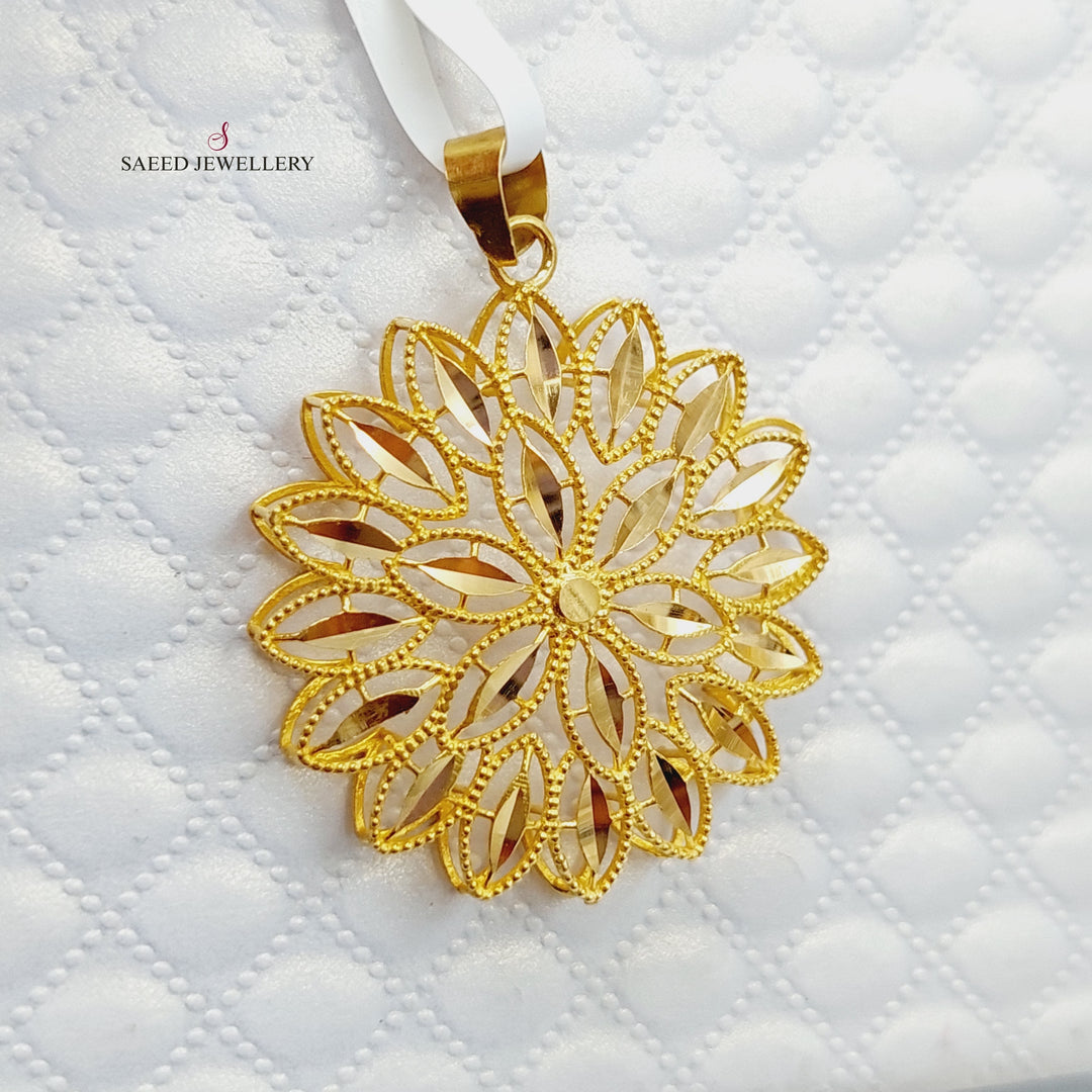 21K Gold Kuwaiti Pendant by Saeed Jewelry - Image 3