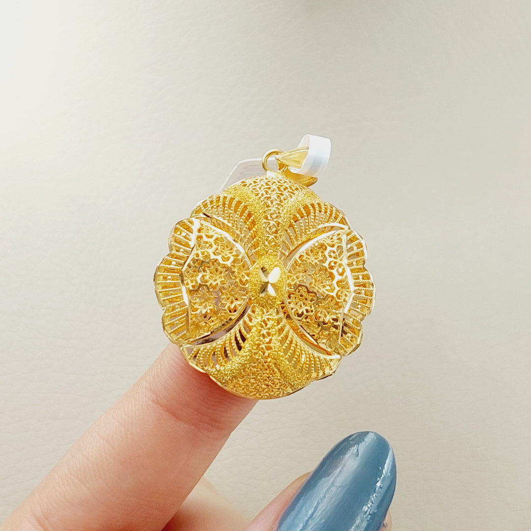 21K Gold Kuwaiti Pendant by Saeed Jewelry - Image 2