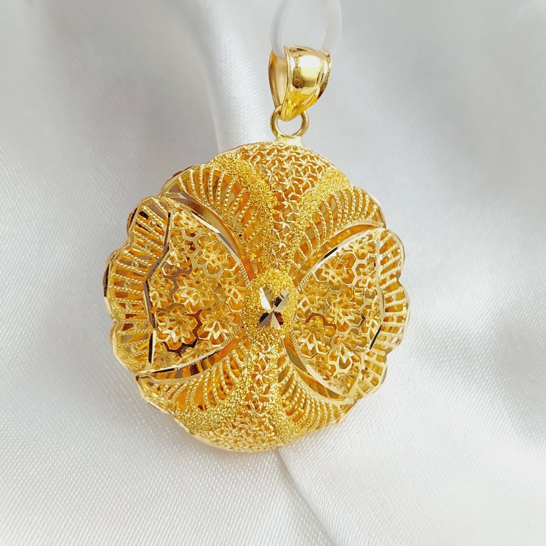 21K Gold Kuwaiti Pendant by Saeed Jewelry - Image 3