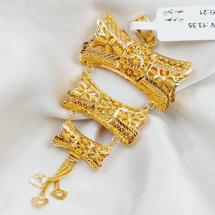 21K Gold Kuwaiti Pendant by Saeed Jewelry - Image 3