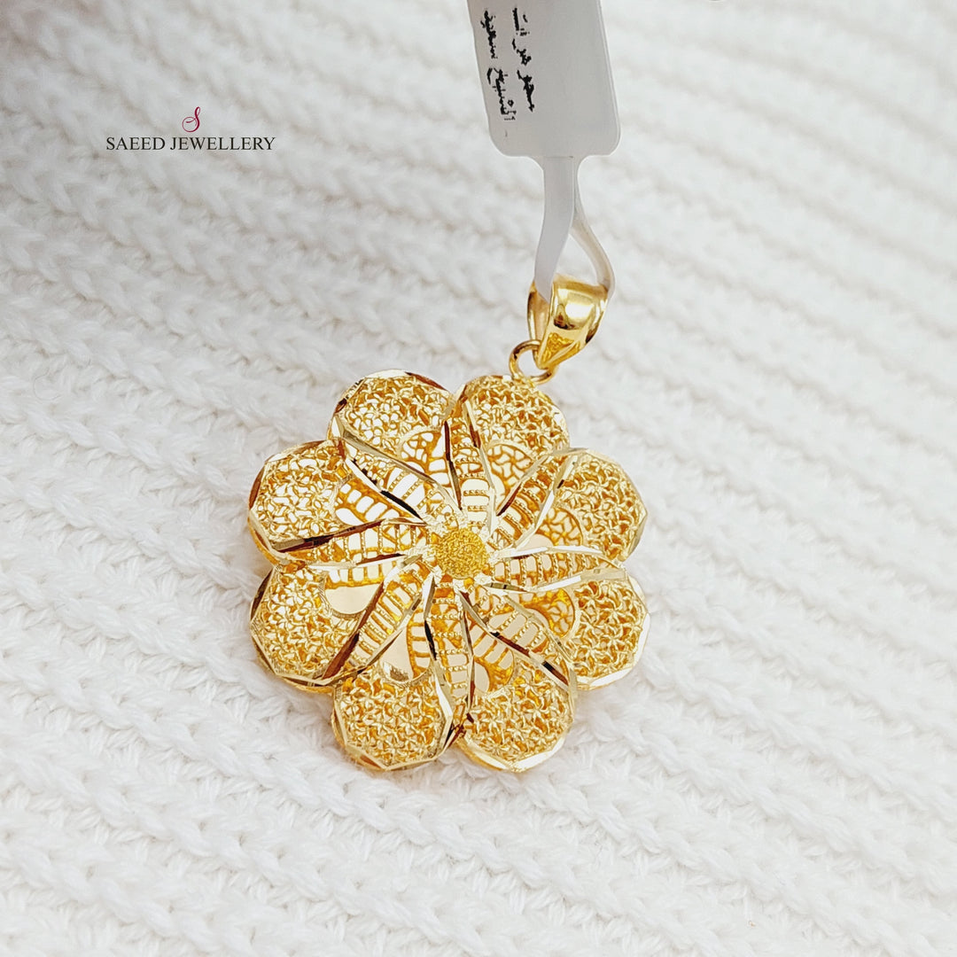 21K Gold Kuwaiti Pendant by Saeed Jewelry - Image 8