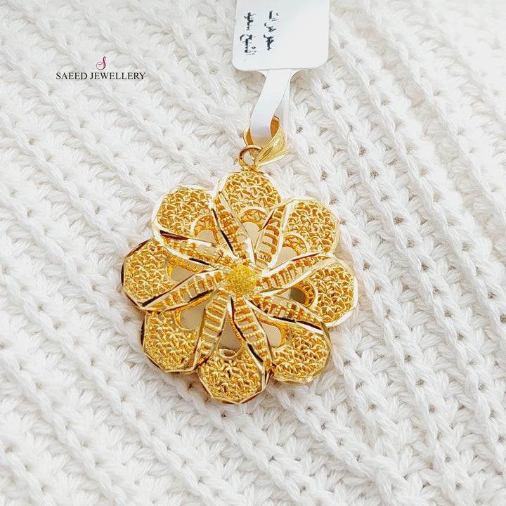 21K Kuwaiti Pendant Made of 21K Yellow Gold by Saeed Jewelry-25173