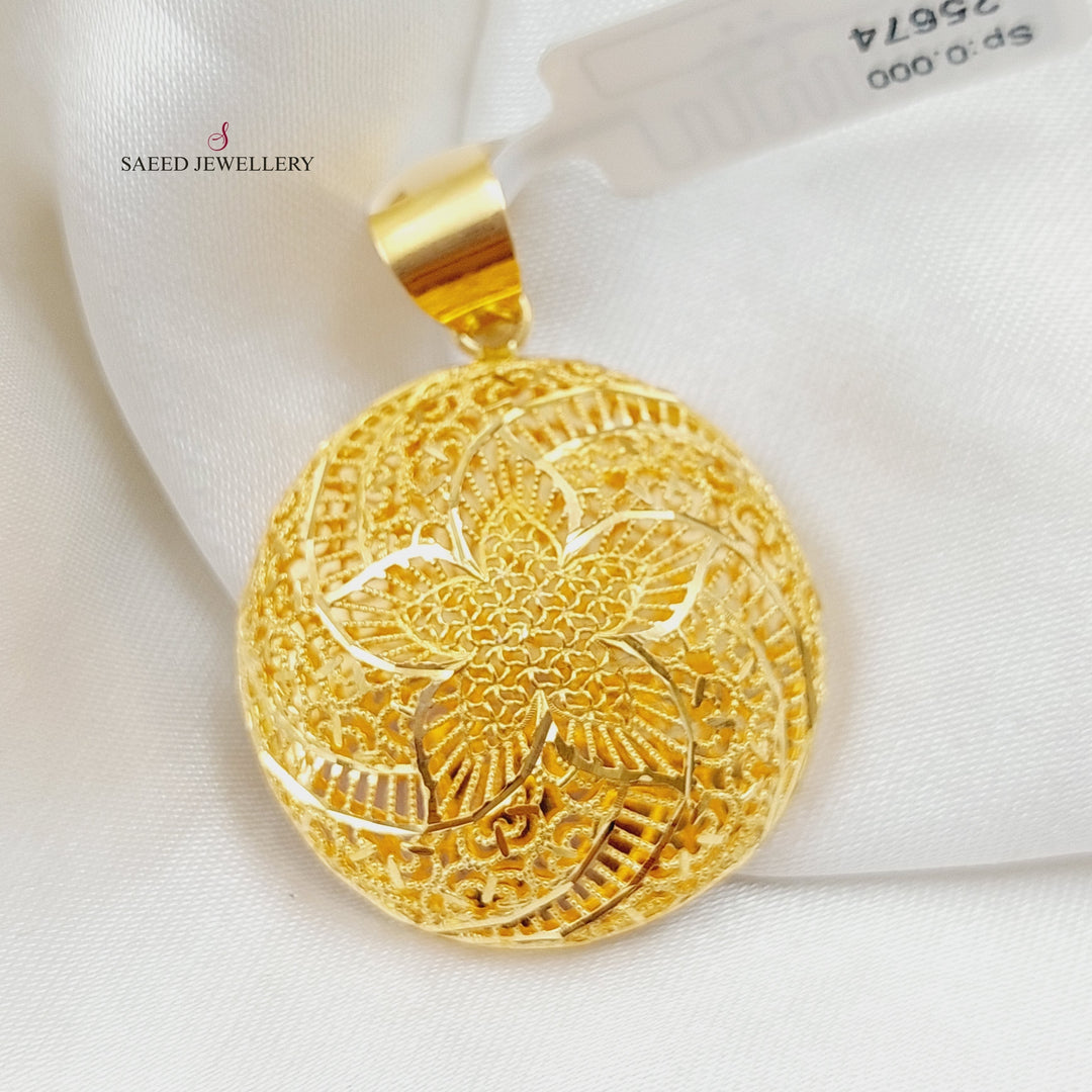 21K Gold Kuwaiti Pendant by Saeed Jewelry - Image 4