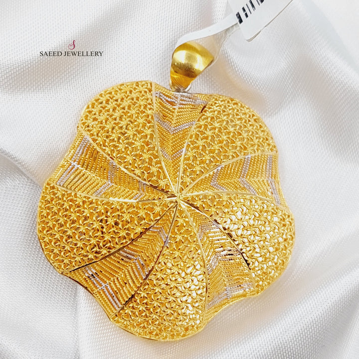 21K Gold Kuwaiti Pendant by Saeed Jewelry - Image 3