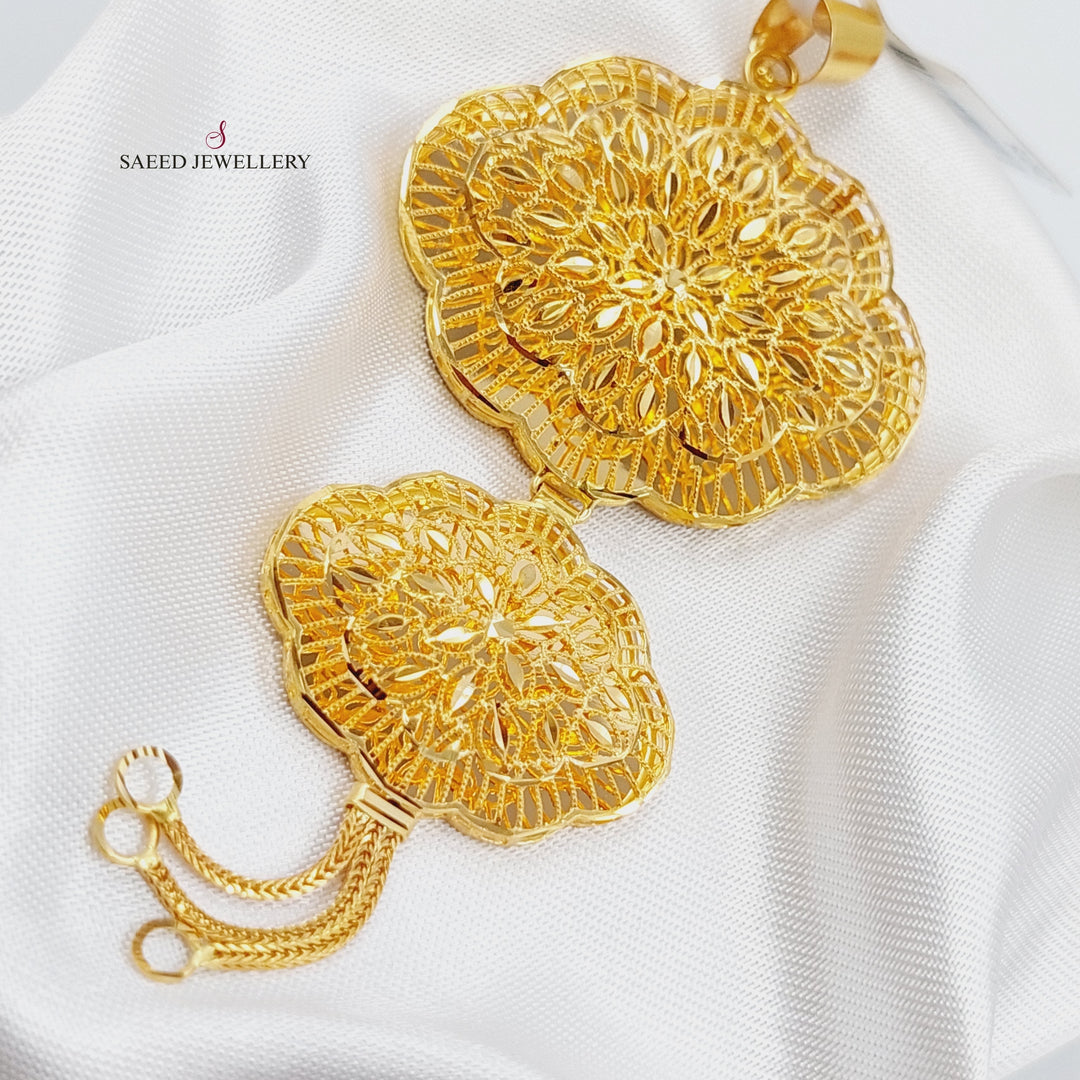 21K Gold Kuwaiti Pendant by Saeed Jewelry - Image 3