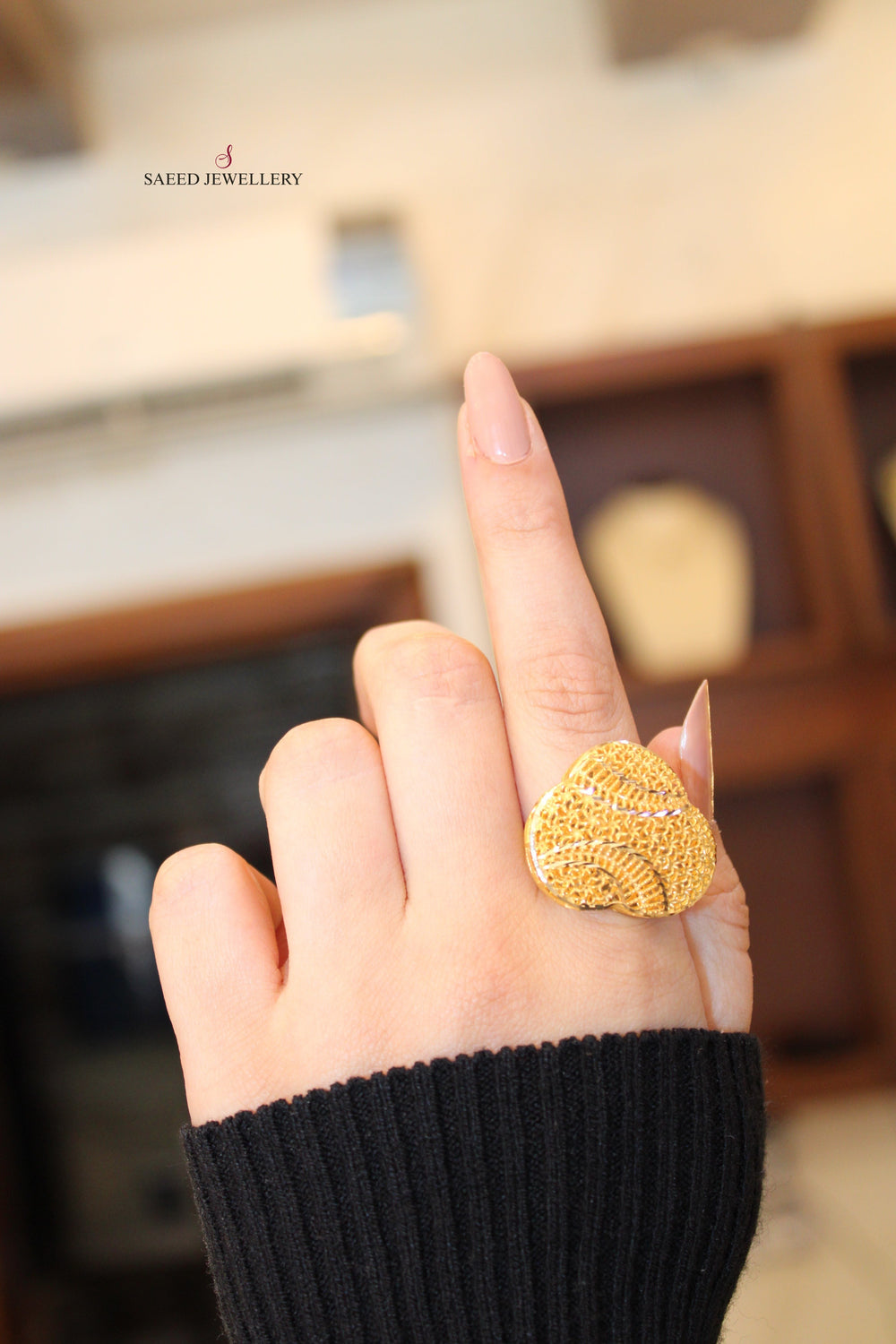 21K Gold Kuwaiti Ring by Saeed Jewelry - Image 2