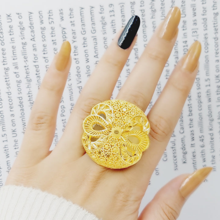 21K Gold Kuwaiti Ring by Saeed Jewelry - Image 2