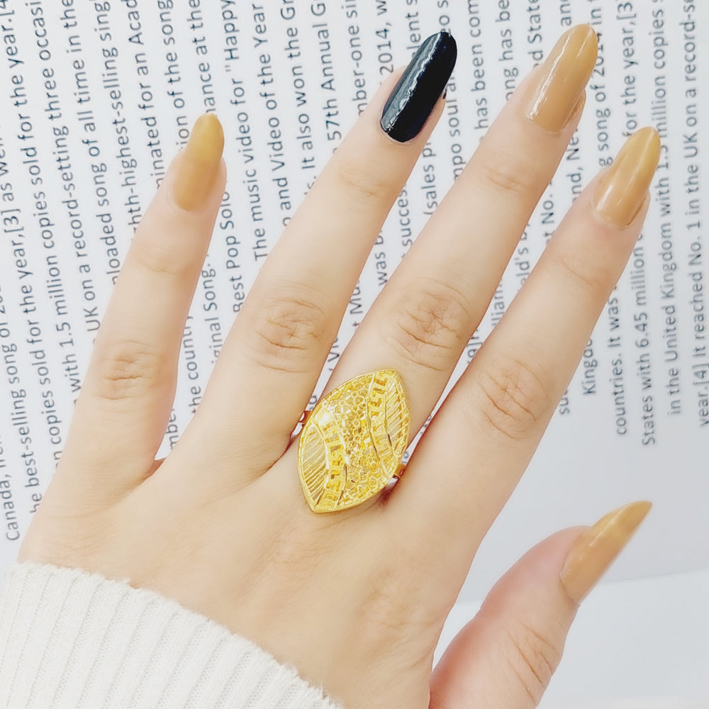 21K Gold Kuwaiti Ring by Saeed Jewelry - Image 2