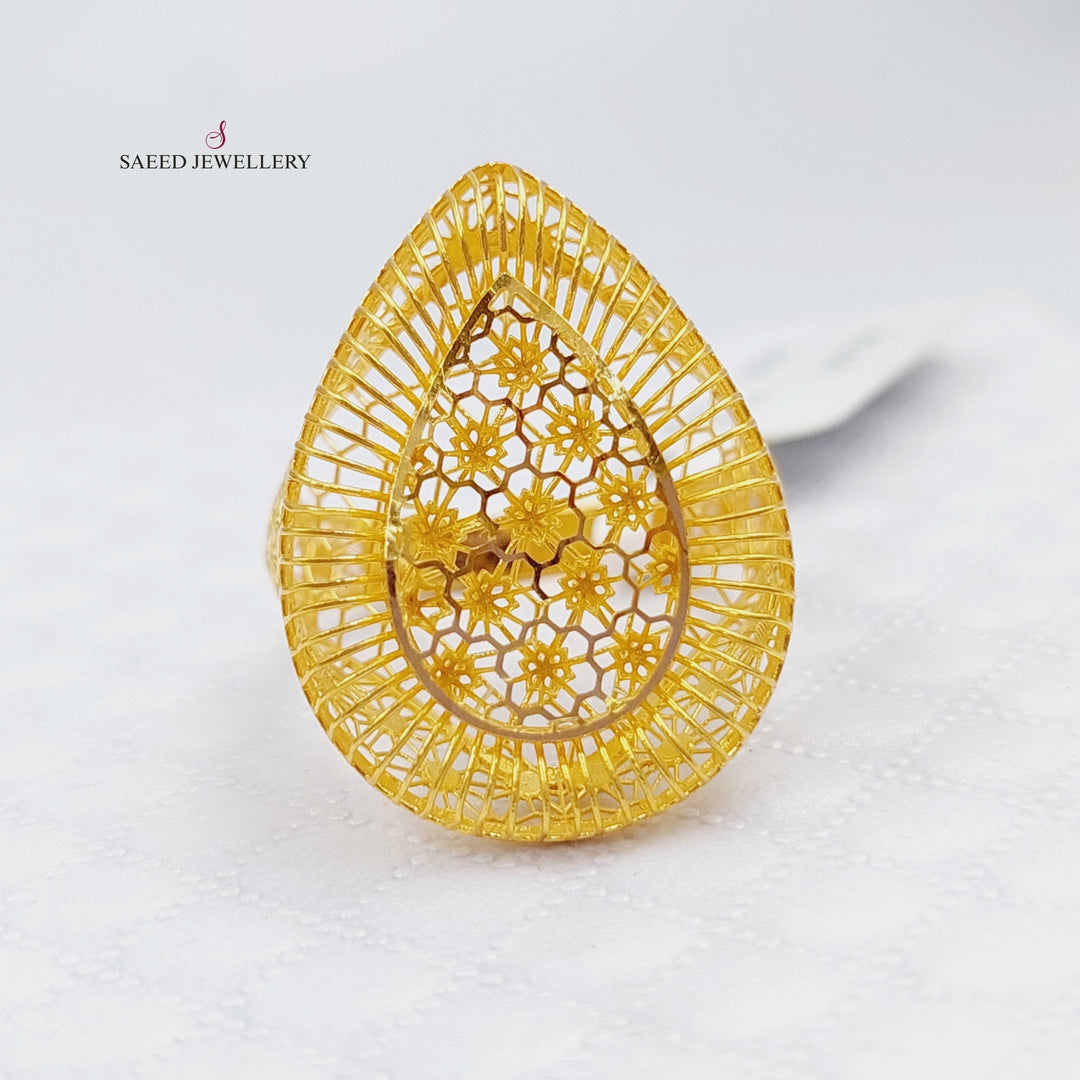 21K Gold Kuwaiti Ring by Saeed Jewelry - Image 5