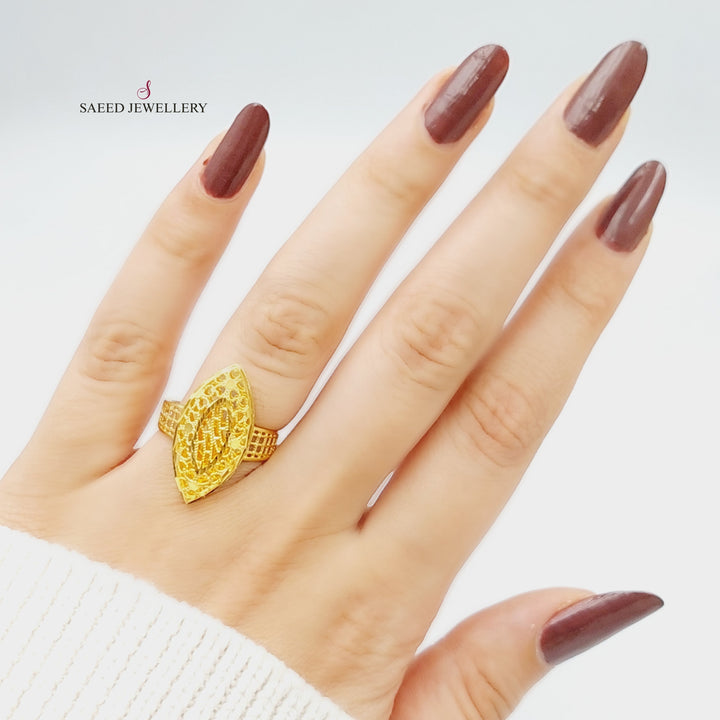 21K Gold Kuwaiti Ring by Saeed Jewelry - Image 4