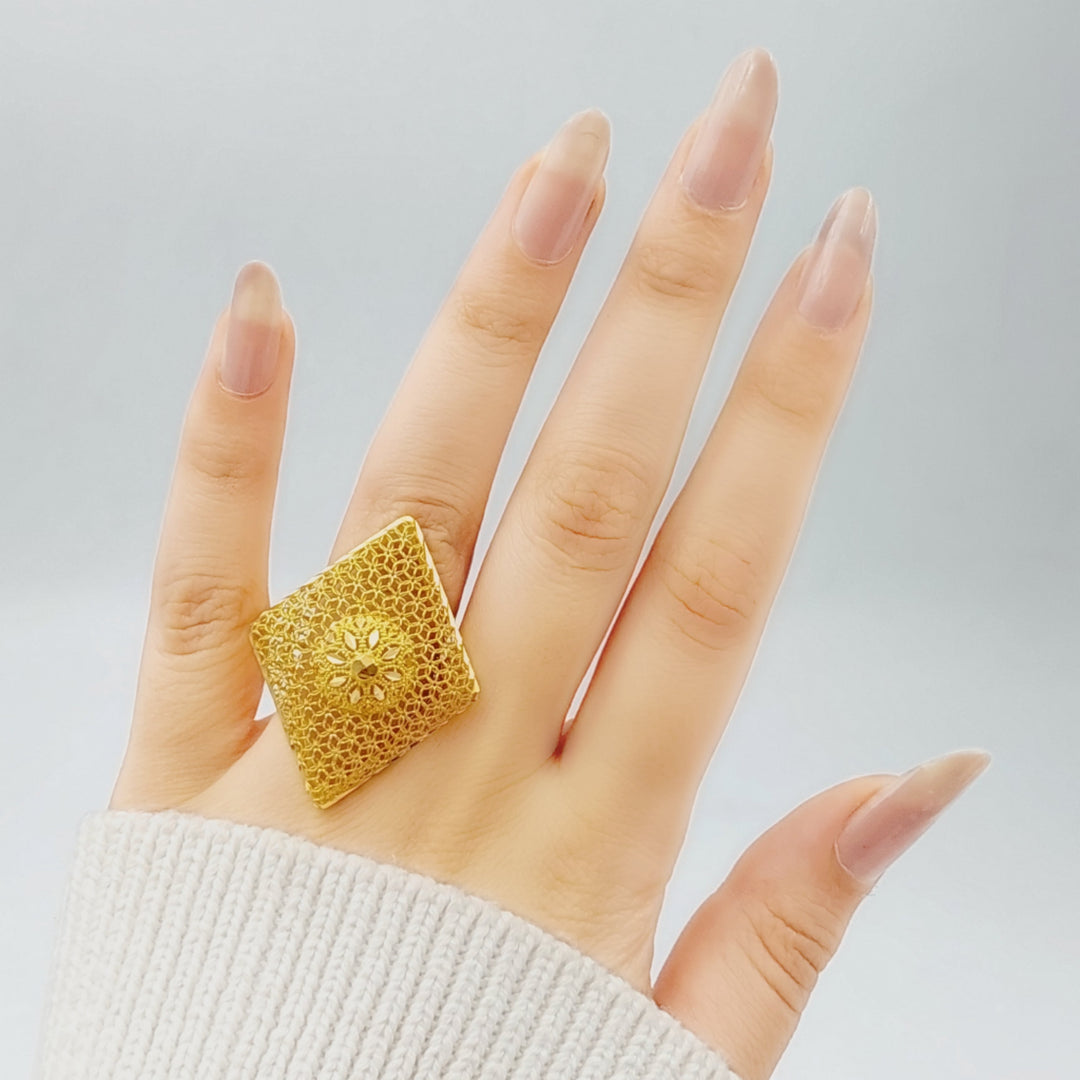 21K Gold Kuwaiti Ring by Saeed Jewelry - Image 3