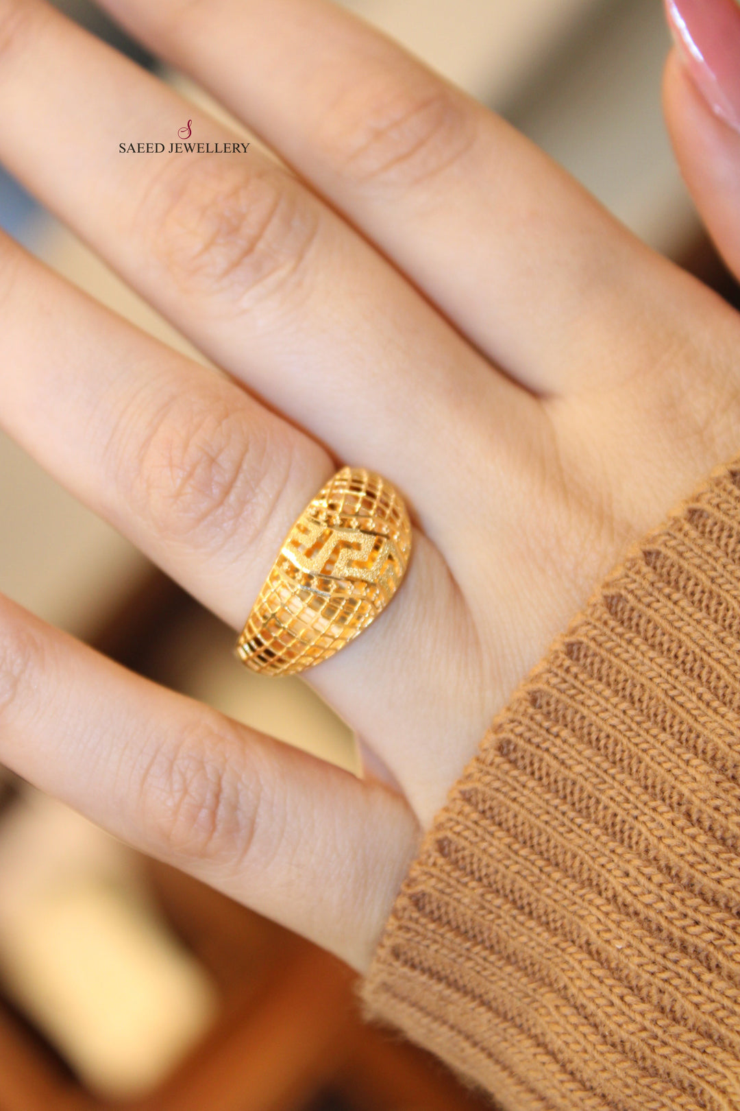 21K Gold Kuwaiti Ring by Saeed Jewelry - Image 5