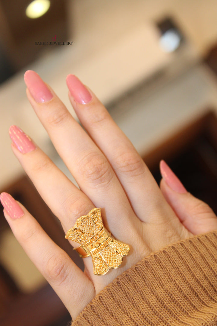 21K Gold Kuwaiti Ring by Saeed Jewelry - Image 2