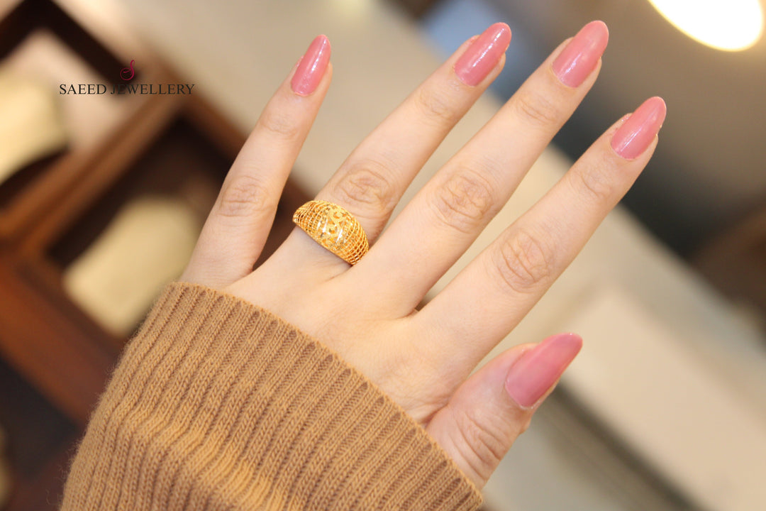 21K Gold Kuwaiti Ring by Saeed Jewelry - Image 2