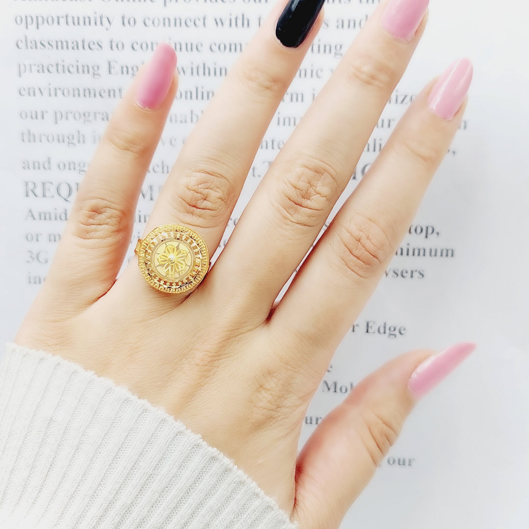 21K Gold Kuwaiti Rose Ring by Saeed Jewelry - Image 5