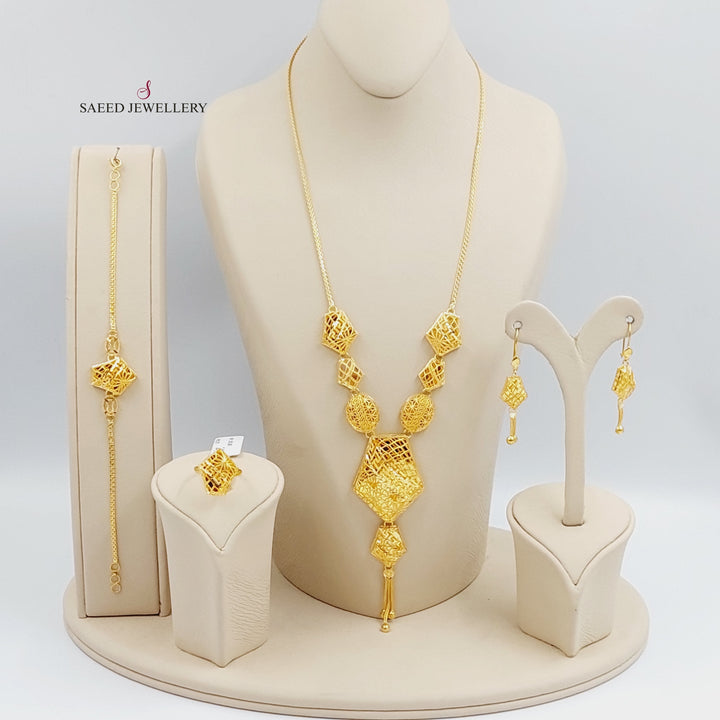 21K Gold Kuwaiti Set 4 pieces by Saeed Jewelry - Image 1