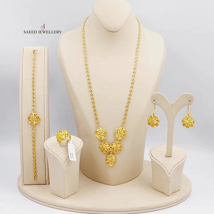 21K Gold Four Pieces Kuwaiti Set by Saeed Jewelry - Image 1