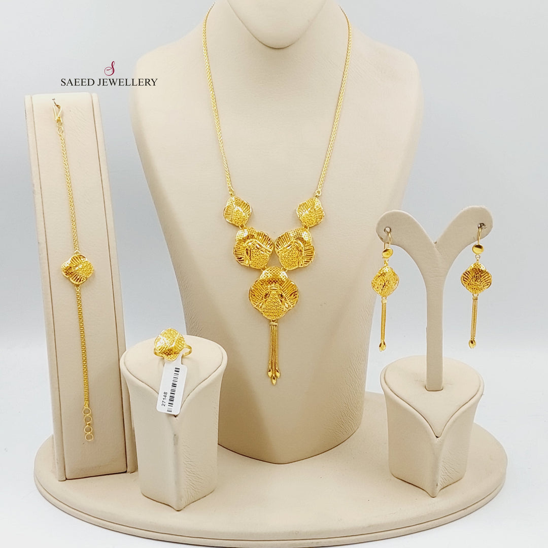 21K Gold Four Pieces Kuwaiti Set by Saeed Jewelry - Image 1