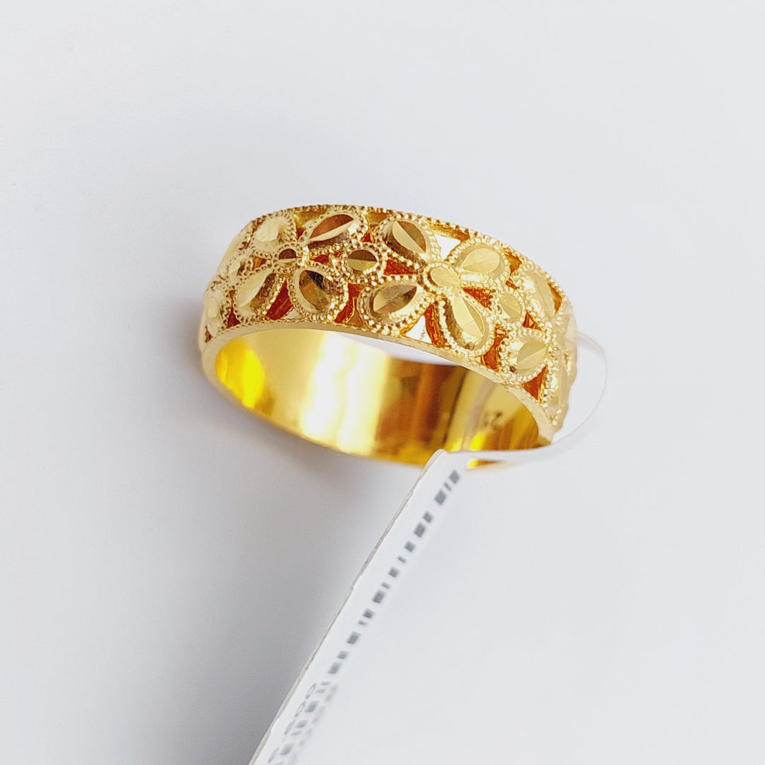 21K Gold Kuwaiti Wedding Ring by Saeed Jewelry - Image 3