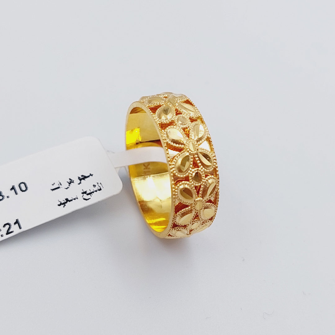 21K Gold Kuwaiti Wedding Ring by Saeed Jewelry - Image 4