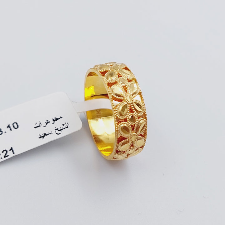 21K Gold Kuwaiti Wedding Ring by Saeed Jewelry - Image 4