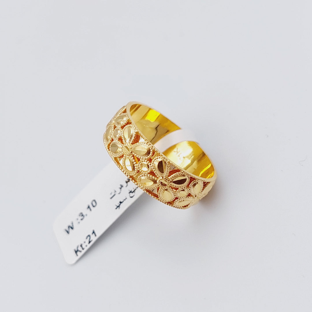 21K Gold Kuwaiti Wedding Ring by Saeed Jewelry - Image 6