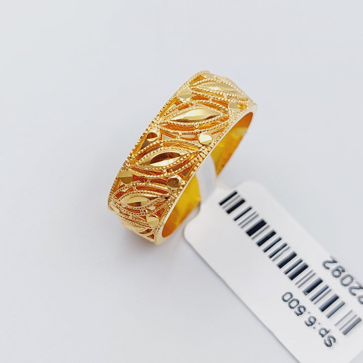 21K Gold Kuwaiti Wedding Ring by Saeed Jewelry - Image 3