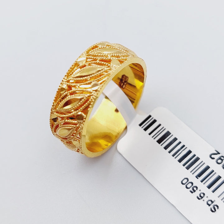 21K Gold Kuwaiti Wedding Ring by Saeed Jewelry - Image 4
