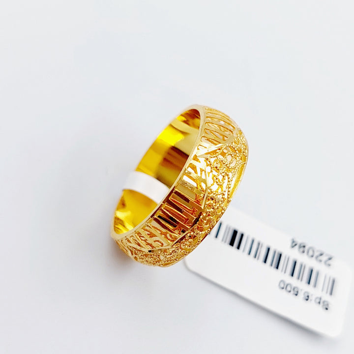 21K Gold Kuwaiti Wedding Ring by Saeed Jewelry - Image 3