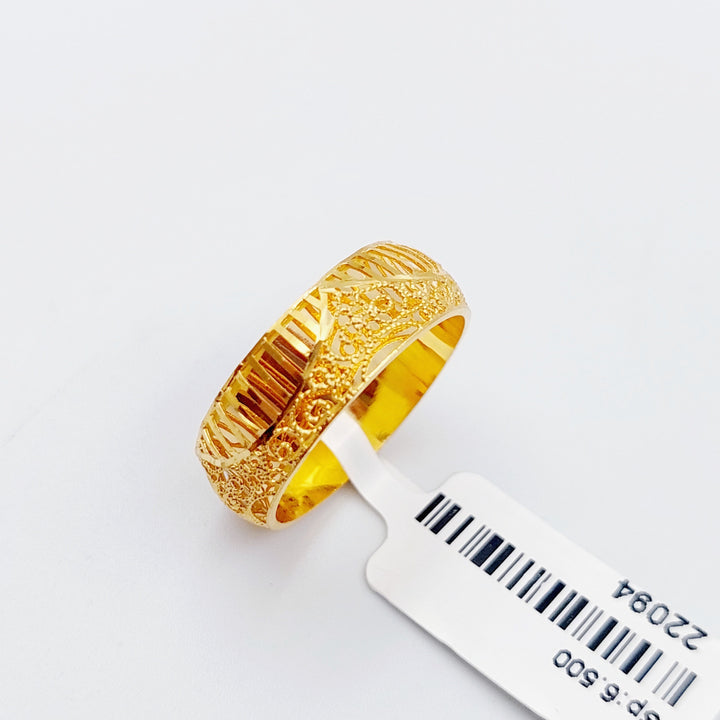 21K Gold Kuwaiti Wedding Ring by Saeed Jewelry - Image 6