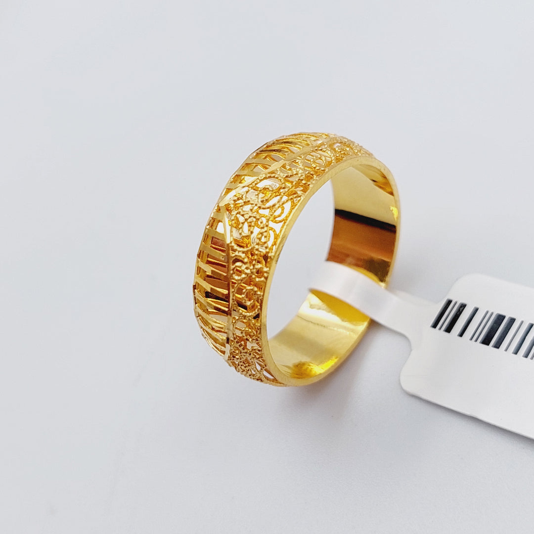 21K Gold Kuwaiti Wedding Ring by Saeed Jewelry - Image 1