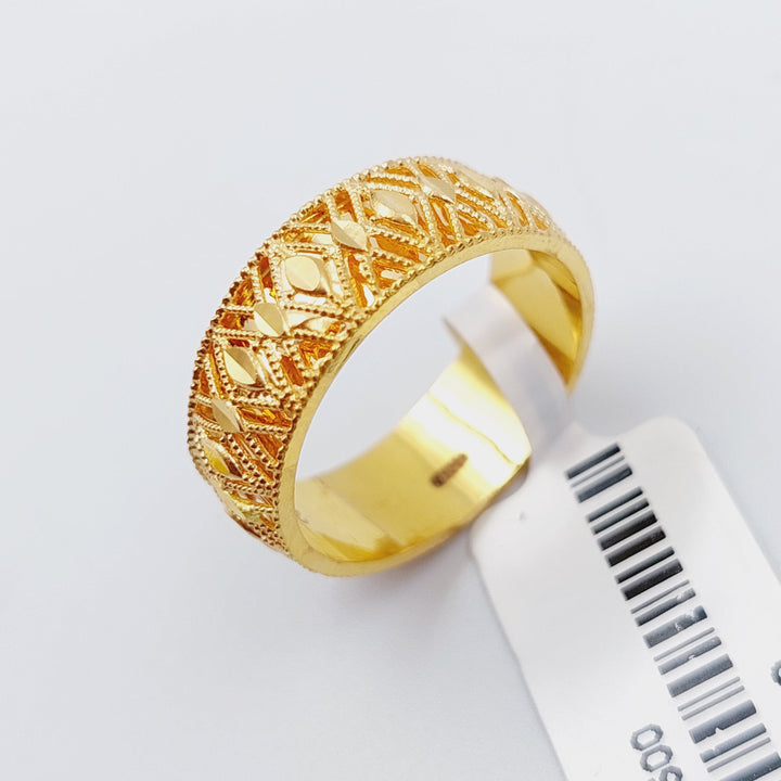 21K Gold Kuwaiti Wedding Ring by Saeed Jewelry - Image 1