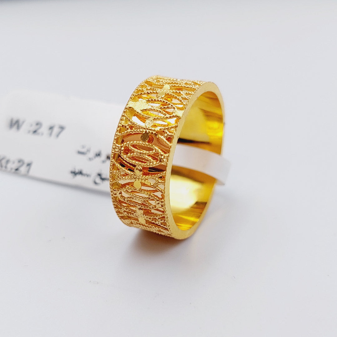 21K Gold Kuwaiti Wedding Ring by Saeed Jewelry - Image 5