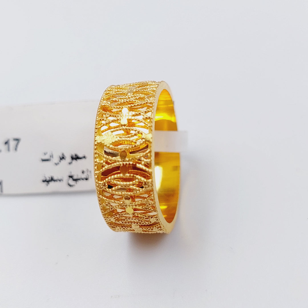 21K Gold Kuwaiti Wedding Ring by Saeed Jewelry - Image 6