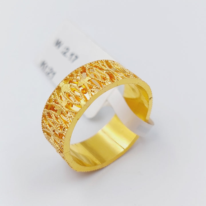 21K Gold Kuwaiti Wedding Ring by Saeed Jewelry - Image 8