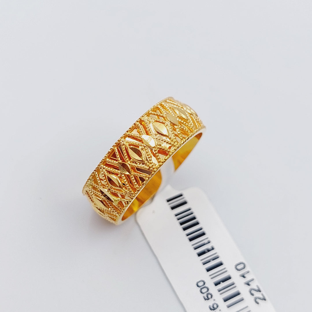 21K Gold Kuwaiti Wedding Ring by Saeed Jewelry - Image 6