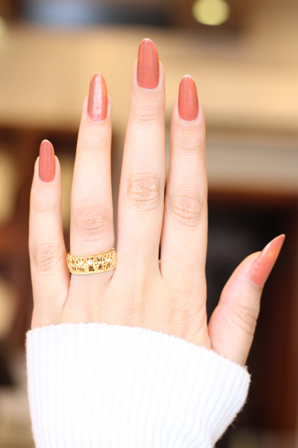 21K Gold Kuwaiti Wedding Ring by Saeed Jewelry - Image 2