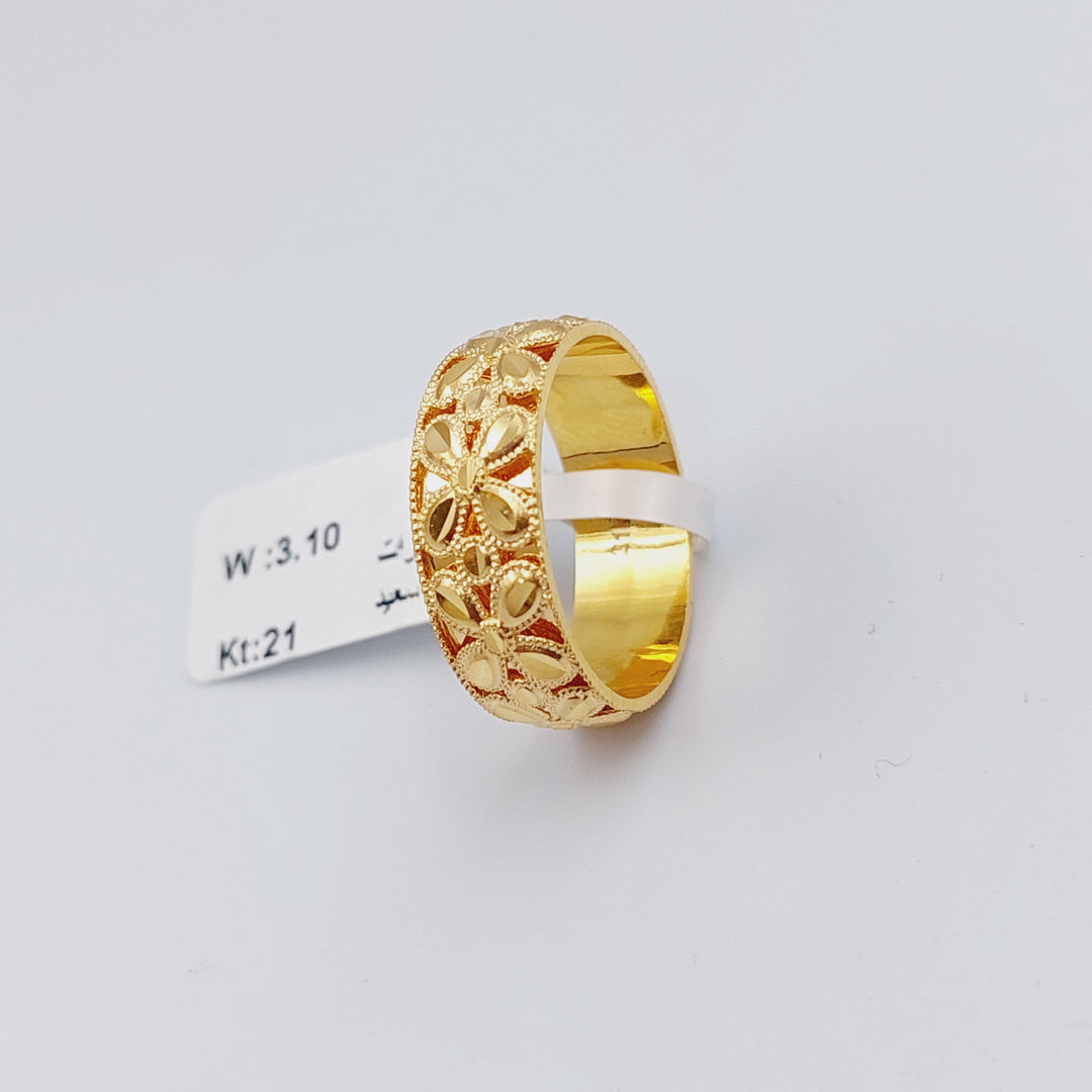 21K Gold Kuwaiti Wedding Ring by Saeed Jewelry - Image 5