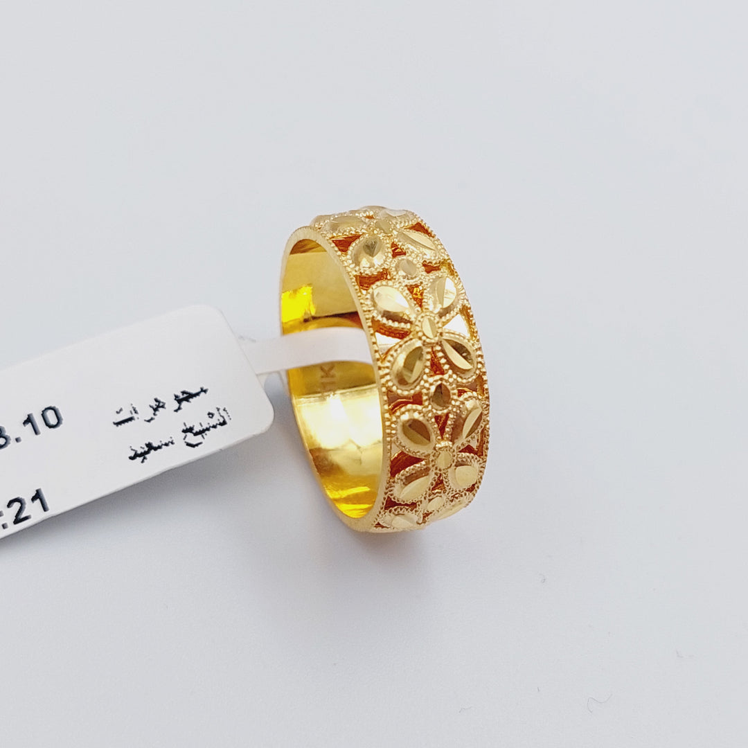 21K Gold Kuwaiti Wedding Ring by Saeed Jewelry - Image 1