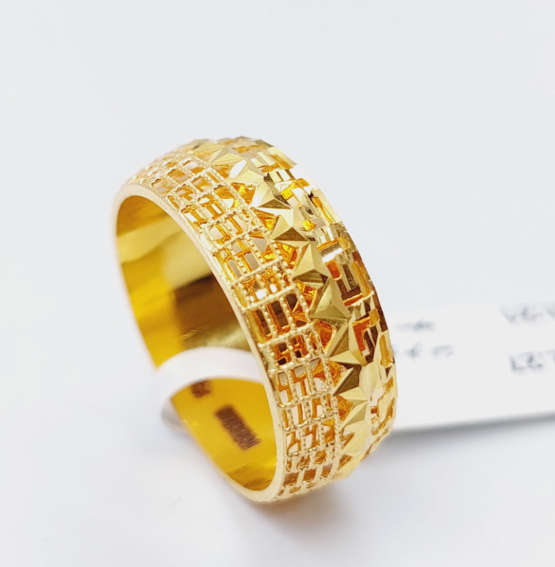 21K Gold Kuwaiti Wedding Ring by Saeed Jewelry - Image 4