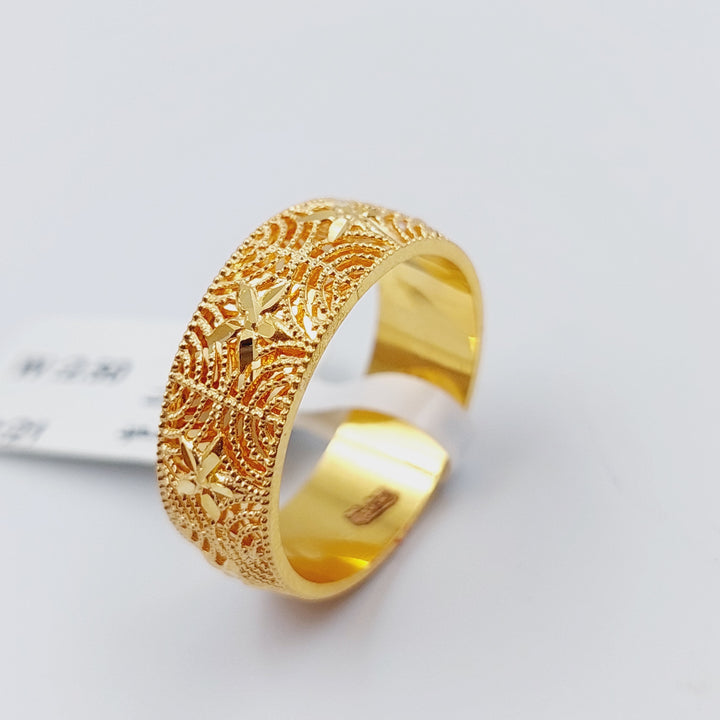 21K Gold Kuwaiti Wedding Ring by Saeed Jewelry - Image 3