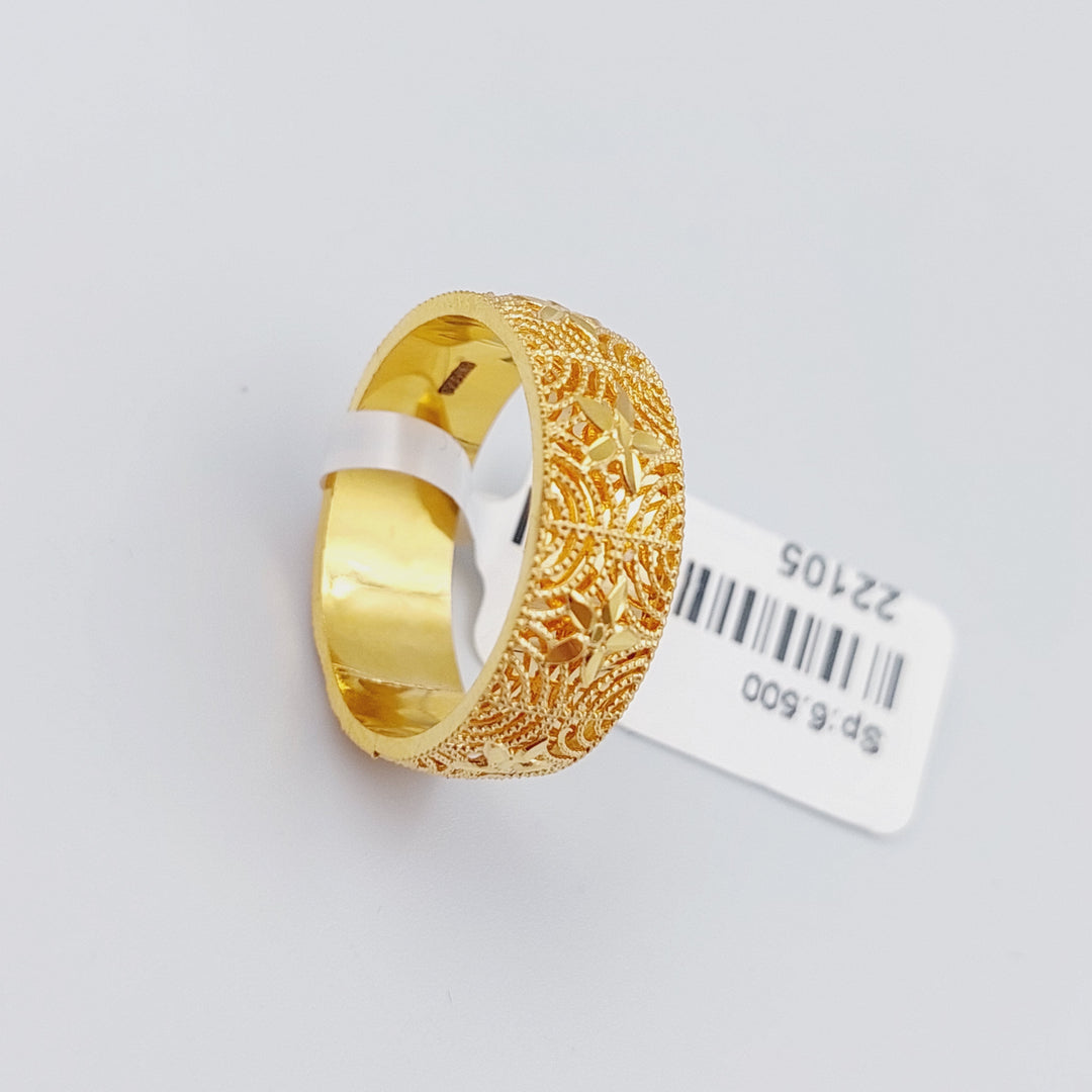 21K Gold Kuwaiti Wedding Ring by Saeed Jewelry - Image 6