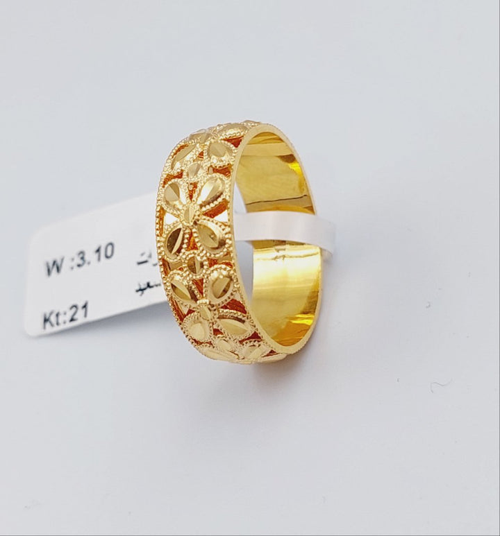 21K Gold Kuwaiti Wedding Ring by Saeed Jewelry - Image 8