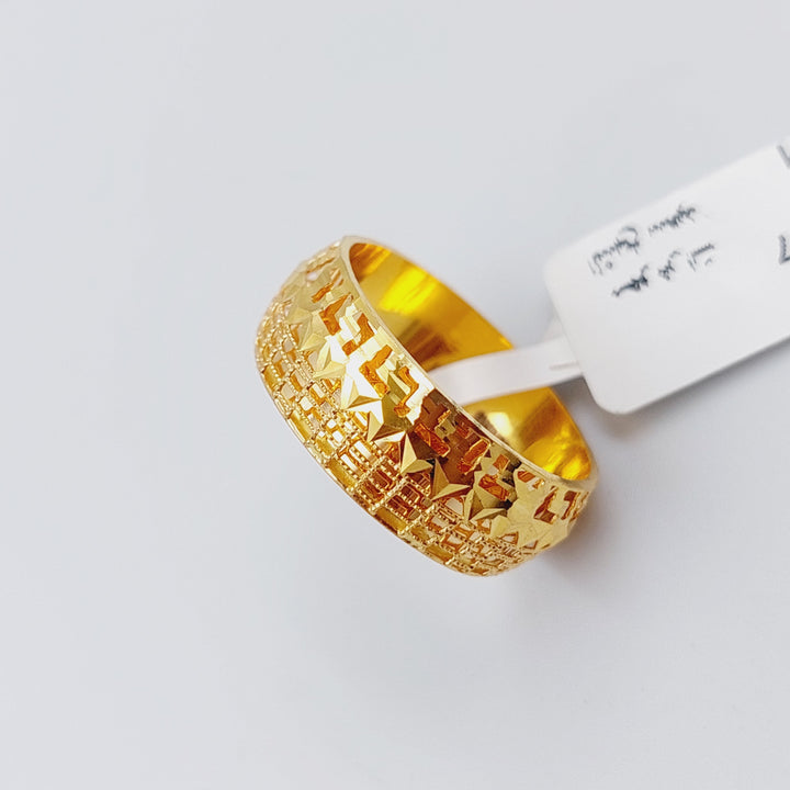 21K Gold Kuwaiti Wedding Ring by Saeed Jewelry - Image 2