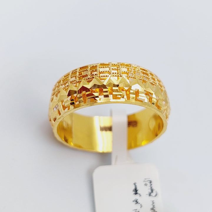 21K Gold Kuwaiti Wedding Ring by Saeed Jewelry - Image 4