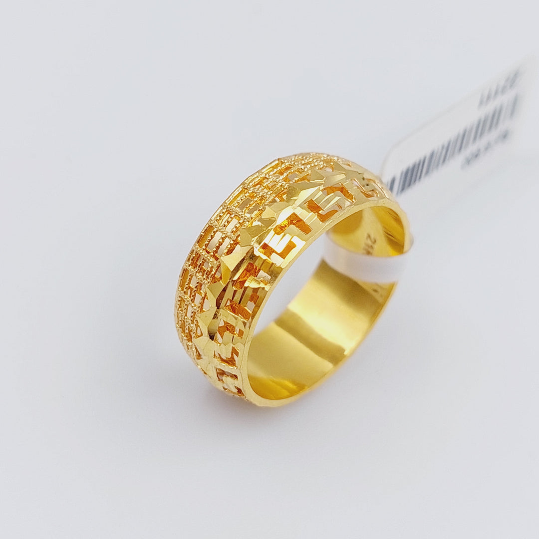 21K Gold Kuwaiti Wedding Ring by Saeed Jewelry - Image 5