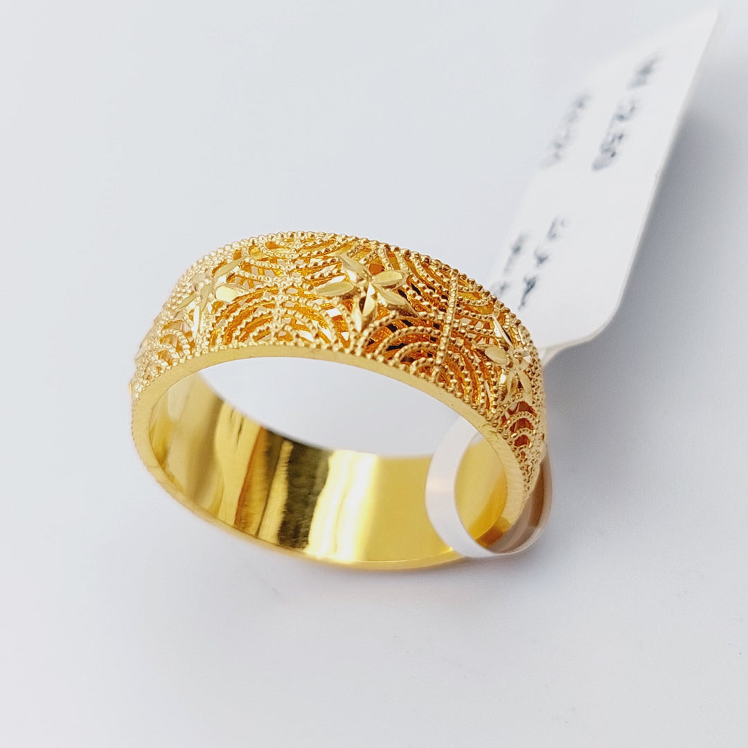 21K Gold Kuwaiti Wedding Ring by Saeed Jewelry - Image 5