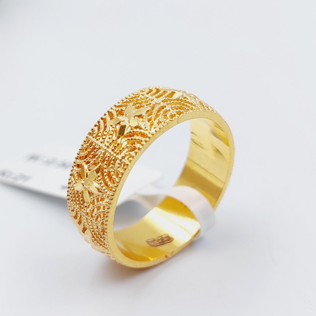 21K Gold Kuwaiti Wedding Ring by Saeed Jewelry - Image 2